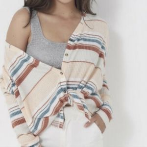 Urban Outfitters | Jojo Striped Waffle Knit Oversized Sweater